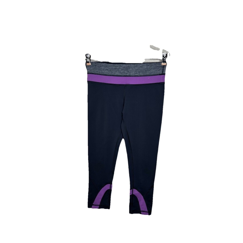 Lululemon Run: Inspire Crop II / Chevron Shuffle Gray Purple Legging Pant Sz 6
